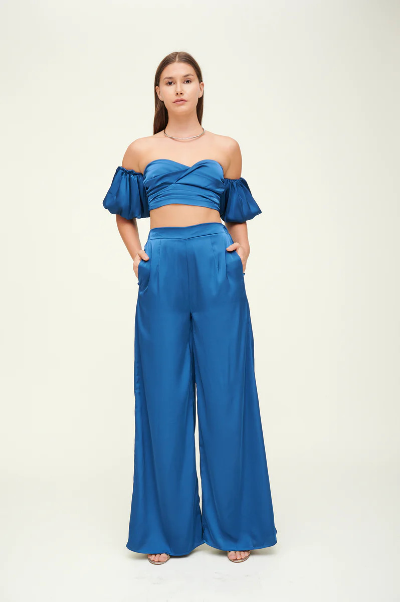 Melody Flowy Pants - Blue | Benaar La