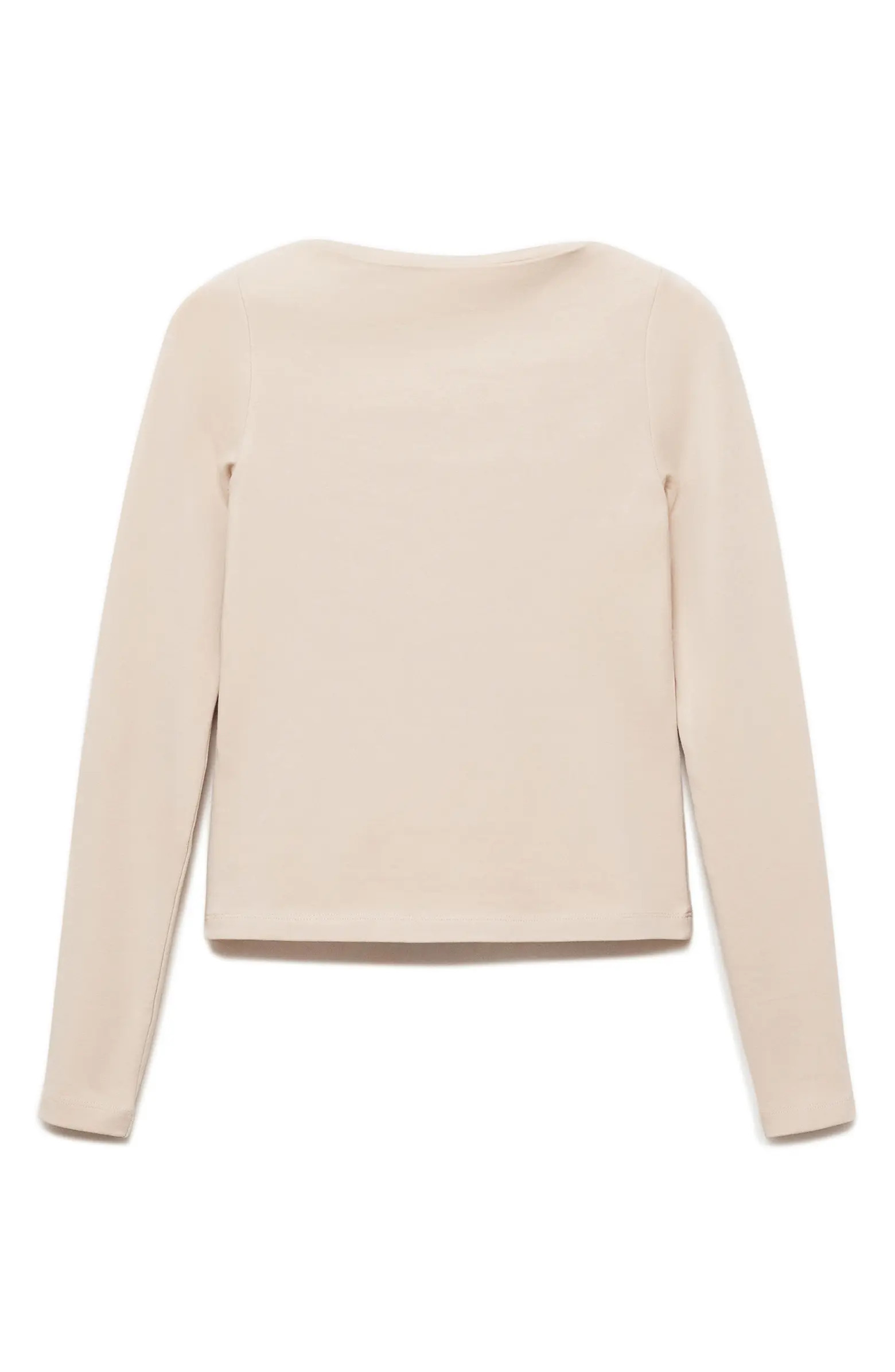 MANGO Murmi Long Sleeve Cotton Boat Neck T-Shirt | Nordstrom | Nordstrom