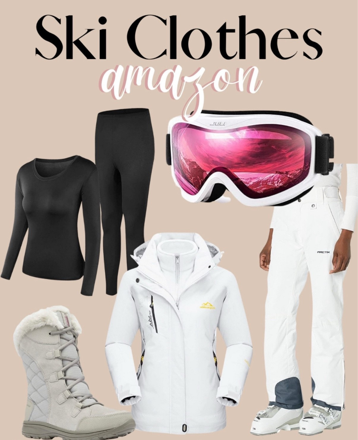 Ski clothes from Amazon! 
Amazon, skiing, winter, winter sports, vacation, winter vacation, travel, ski clothes, womens ski clothes, ski jacket, ski pants, snow pants, snow suit, snowsuit, ski outfit, thermals, winter fashion, winter, amazon, amazon finds, amazon style, amazon fashion, amazon prime, amazon ski clothes, amazon winter, googles, ski goggles, travel
#amazon #ski #winter #amazonfinds #amazonprime

#LTKFindsUnder50 #LTKTravel #LTKFindsUnder100