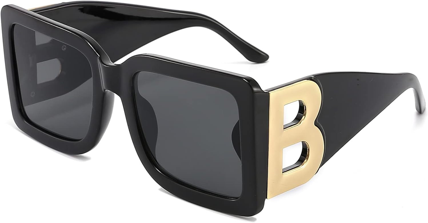 SeeBand Fashion Oversized Square Sunglasses for Women Men Trendy Black Thick Frame Luxury Designe... | Amazon (US)