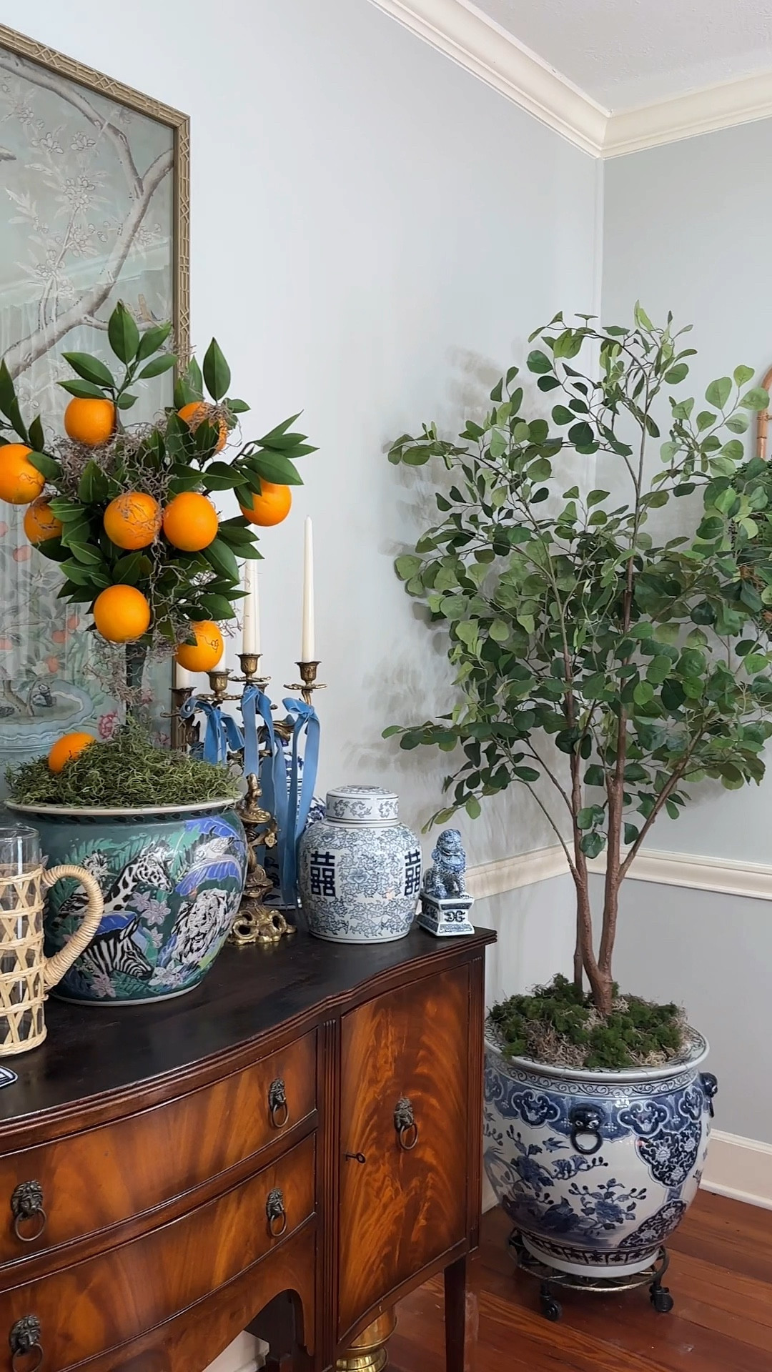Blue and White dining room, Home decor, buffet table, traditional decor

#LTKVideo #LTKHome