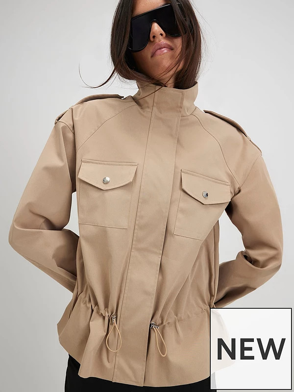 River Island Funnel Neck Tie Waist Bomber Jacket | Very (UK)