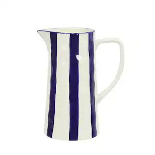 9.5" Blue & White Striped Tabletop Ceramic Pitcher by Ashland® | Michaels Stores