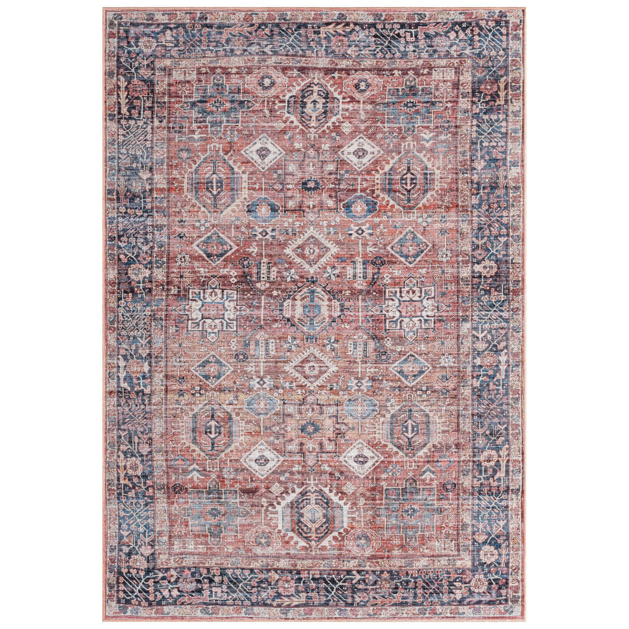 Everwash Callaghan Eve Southwestern Geometric Machine Washable Area Rug 5'2"x7'2", Red - Walmart.... | Walmart (US)