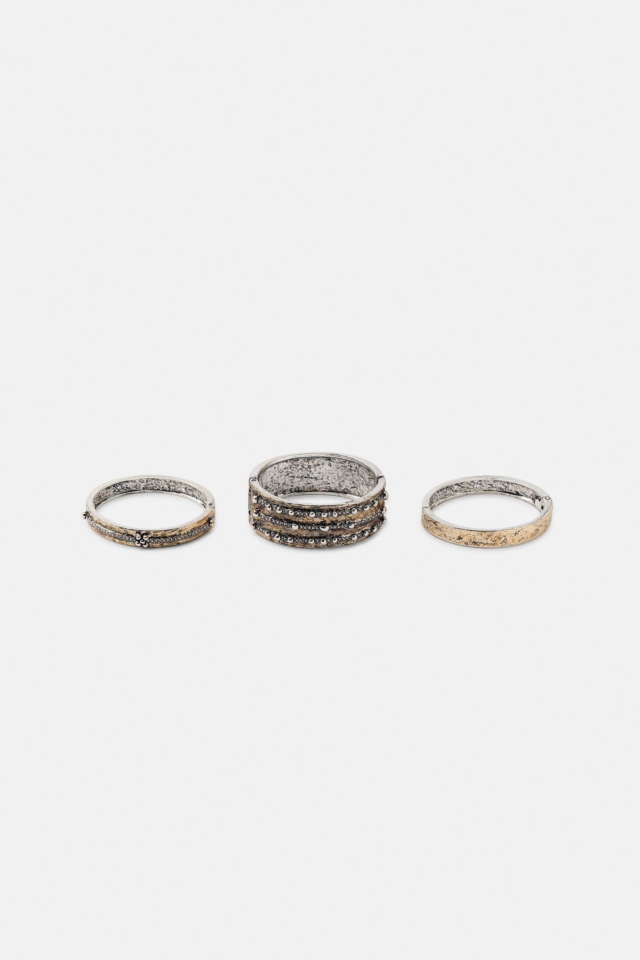 3-PACK OF ENGRAVED SHINY BRACELETS | Zara US
