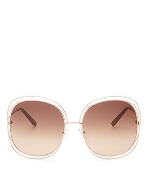 Chloe Carlina Square Oversized Sunglasses, 62mm | Bloomingdale's (US)