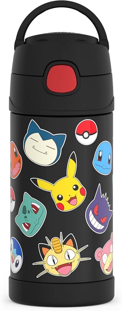 THERMOS FUNTAINER 12 Ounce Stainless Steel Vacuum Insulated Kids Straw Bottle, Pokemon | Amazon (US)