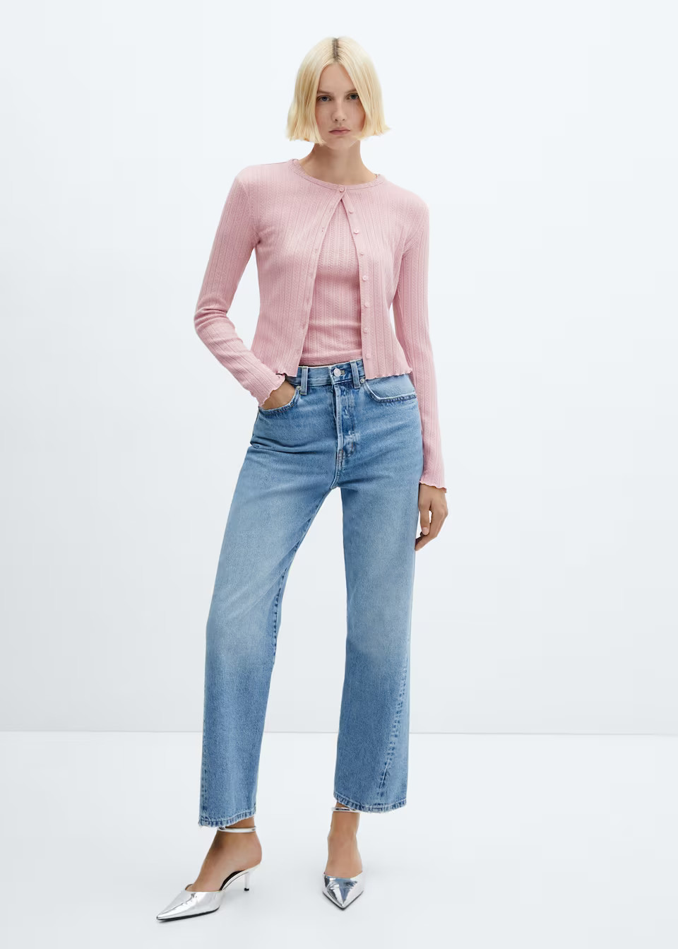 Textured rib-knit cardigan -  Women | Mango USA | MANGO (US)