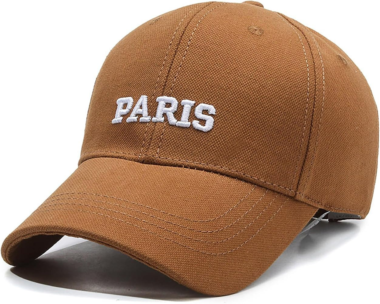 yolrdiw Fashion Paris Letter Embroidery Adjustable Cotton Baseball Cap Hat for Men Women | Amazon (US)