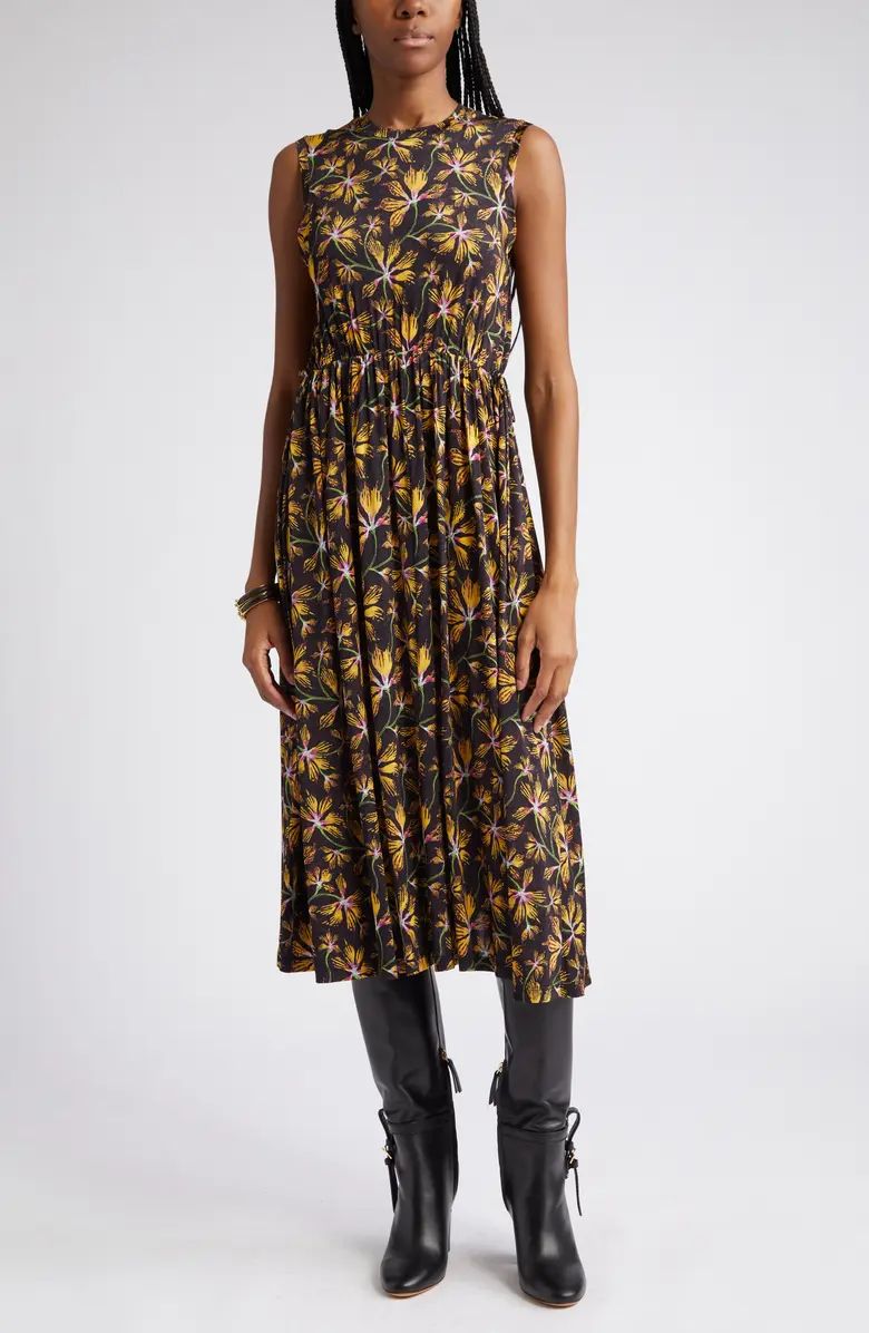 Clea Floral Print Sleeveless Midi Dress | Nordstrom