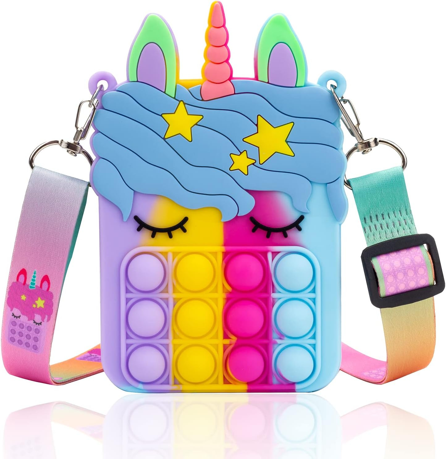 Civan Multi Unicorn Pop Purse for Girls Pop it Purse Fidget POP IT Bag for Girls Women pop it Bag... | Amazon (US)