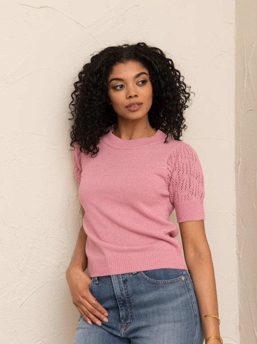 Zira Lace Puff Pullover Sweater | ABLE Clothing