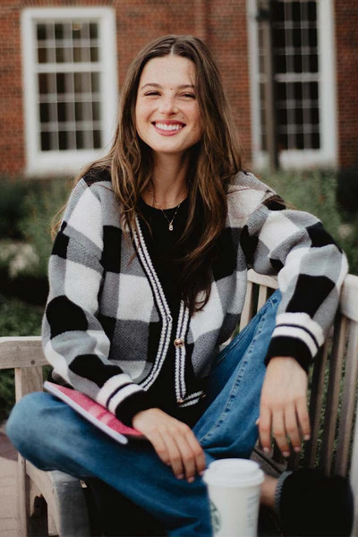 Open Front Black Plaid Cardigan Sweater | Katydid