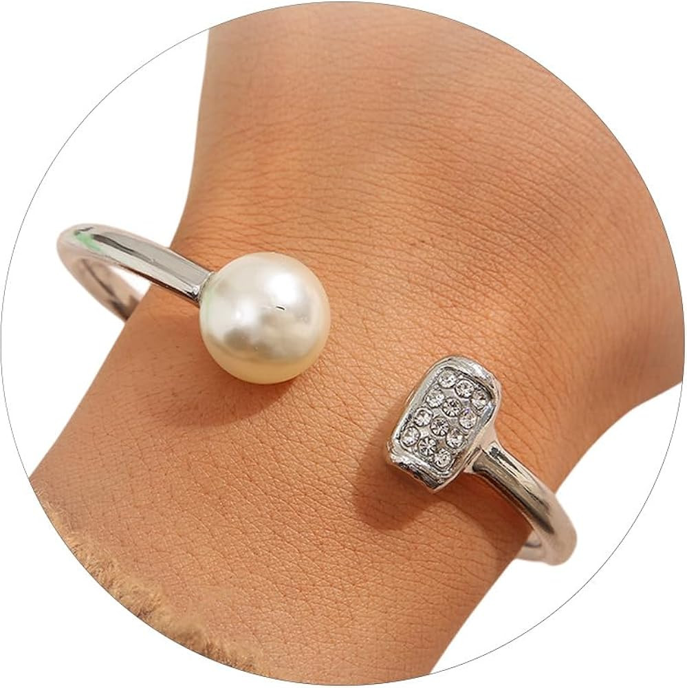 Stocking Stuffers Holiday Outfits for Women 2024 Pearl Cuff Bracelet for Women Boho Cuff Bracelet... | Amazon (US)