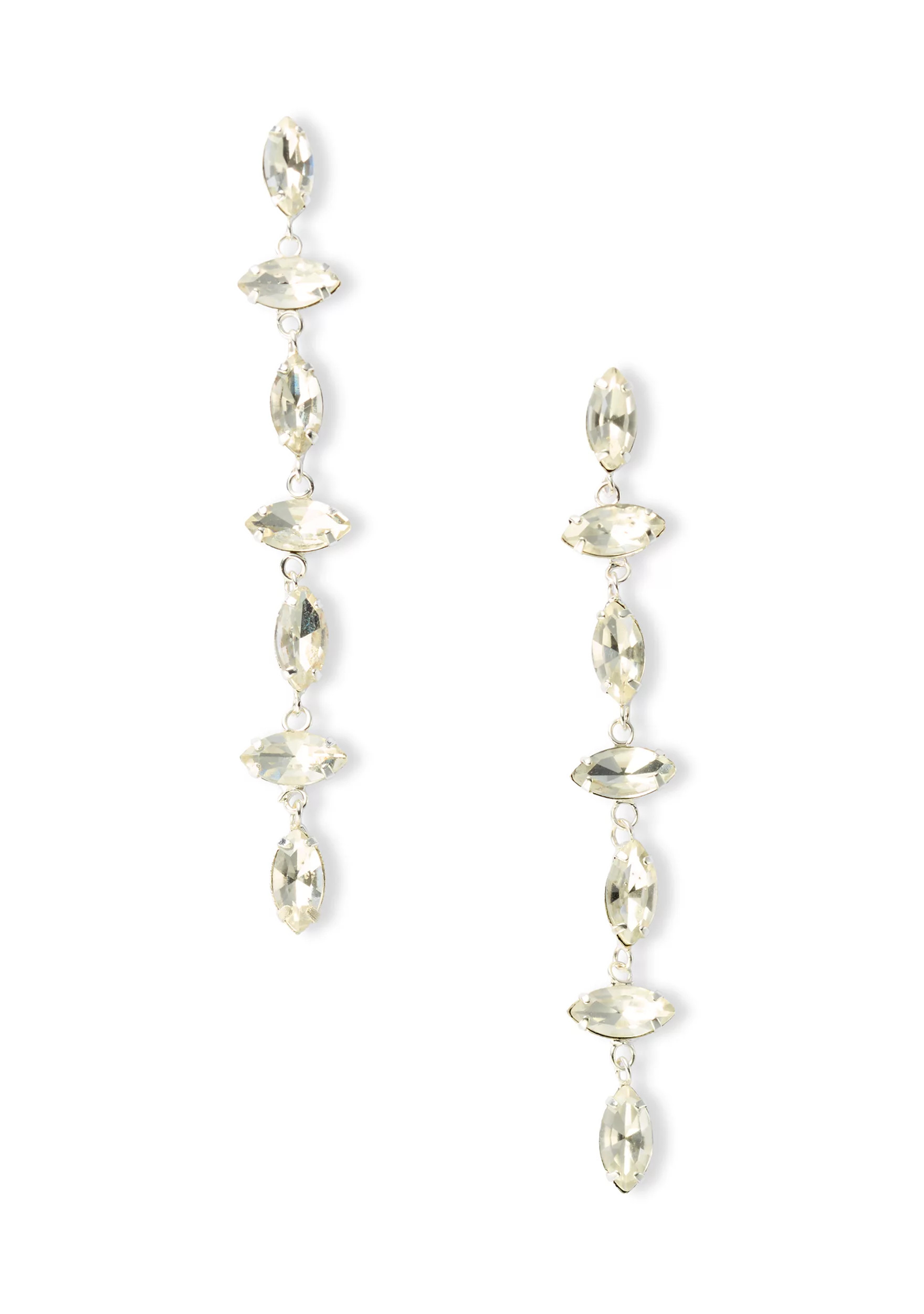 Navette Linear Crystal Earrings | Belk