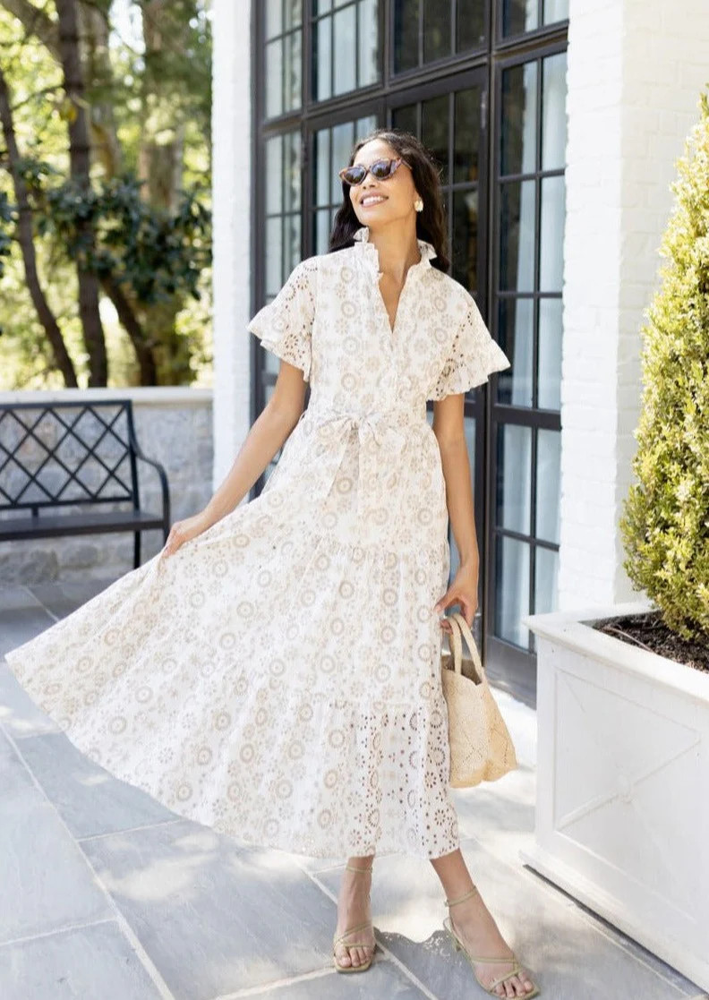 Sadie Maxi Dress Eyelet | Abbey Glass