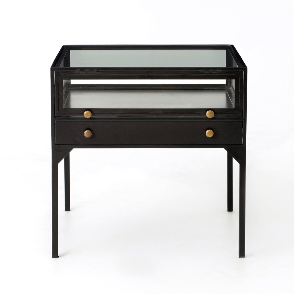 Orso Shadow Box End Table in Black – BURKE DECOR | Burke Decor