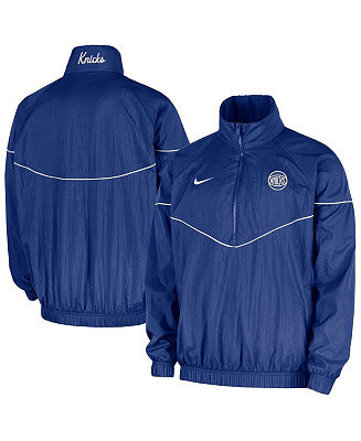 Men's Blue New York Knicks Courtside Wind Runner Woven Half-Zip Jacket | Macy's