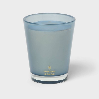 Glass Fresh Linen and Sea Salt Jar Candle Blue 12.6oz - Threshold™ | Target