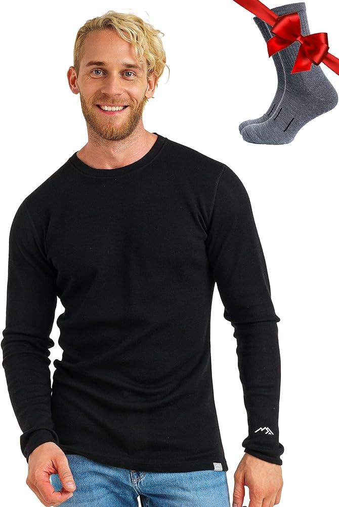 Merino.tech Merino Wool Base Layer - Mens 100% Merino Wool Long Sleeve Thermal Shirts Lite, Midwe... | Amazon (US)