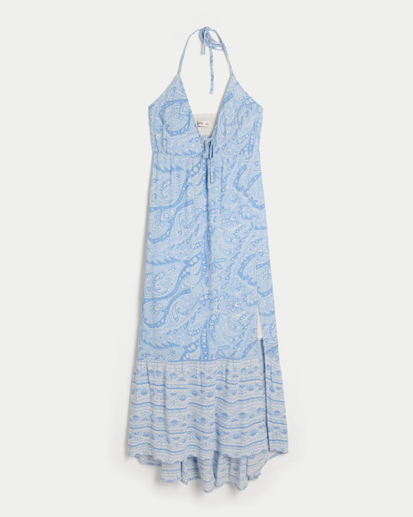Women's Asymmetrical Hem Halter Maxi Dress | Women's Summer Sale Up to 30% Off Select Styles | Ho... | Hollister (US)