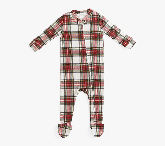 Stewart Plaid Organic Cotton Baby Pajama | Pottery Barn Kids
