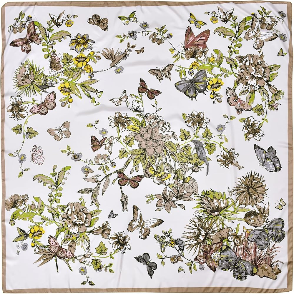 53” Large Head Scarf for Women - Silk Satin Scarf for Hair Wrapping at Night Bandana Square Sca... | Amazon (US)