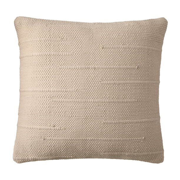 Better Homes & Gardens Gianna Taupe Cotton Chindi 24" x 24" Pillow by Dave & Jenny Marrs - Walmar... | Walmart (US)