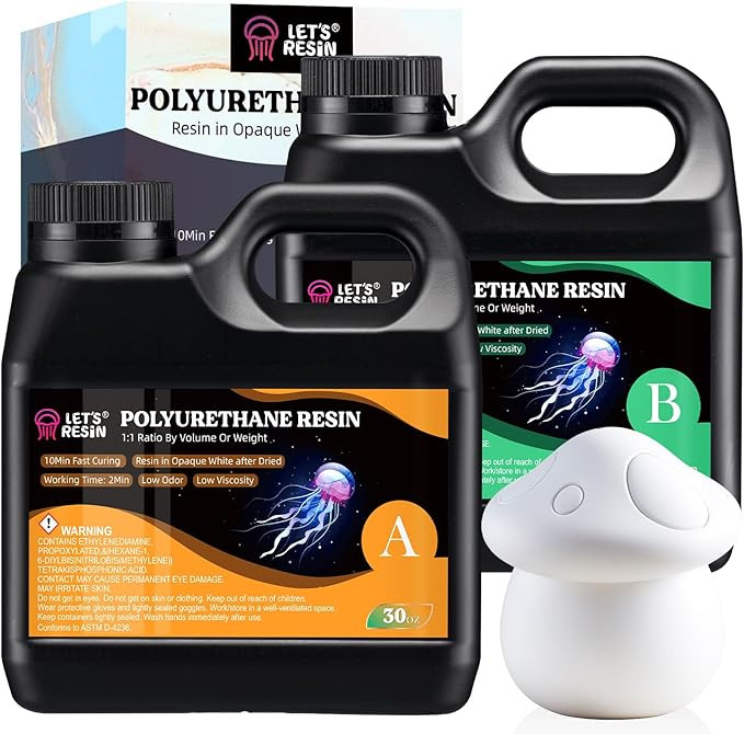LET'S RESIN Polyurethane Resin, 60oz 2 Part Casting Resin, Fast Cured Resin within 10 Minutes, Ul... | Amazon (US)