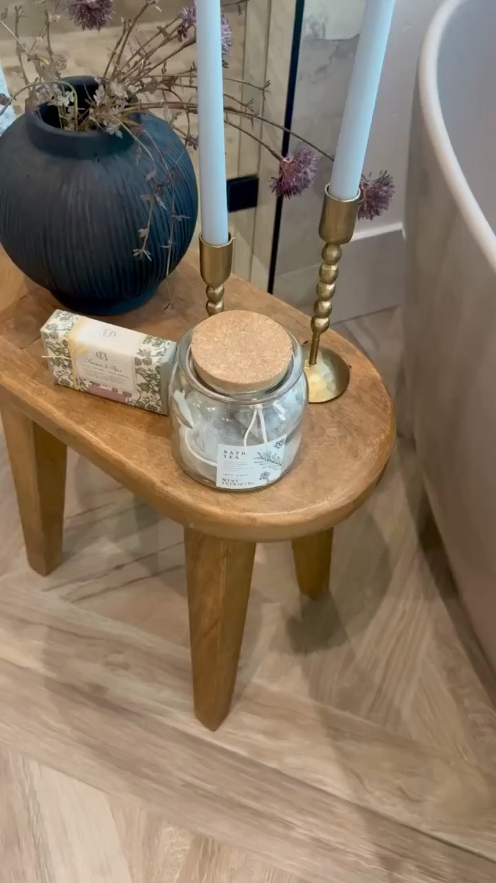 I’m linking this small wood stool and the simple bathroom accents I’ve been using here.

I like it for the warm tone and compact size, it works as a functional surface while adding a soft, styled layer next to the tub.

Everything is here if you want an easy way to make a bathroom feel more finished without adding clutter.
 @Target 
 @Wayfair 
@Walmart

#LTKU #LTKSaleAlert #LTKHome