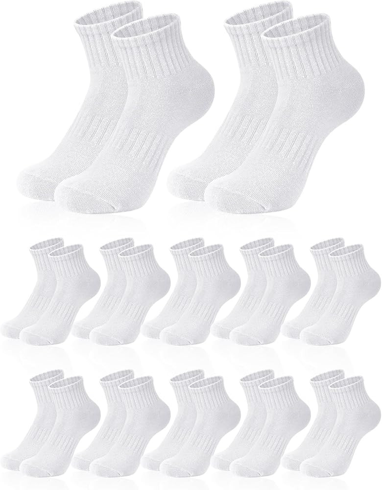 Chuarry 12 Pair Mini Crew Socks for Women Cotton Quarter Low Cut Ankle Socks for Back to School T... | Amazon (US)