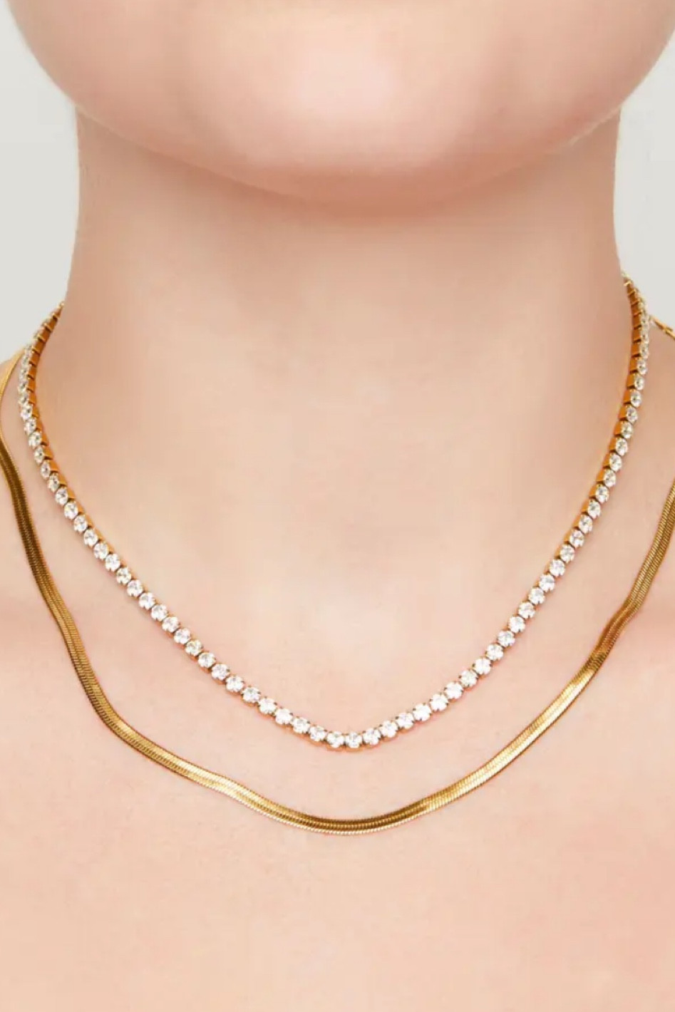 Gold snake link chain necklace