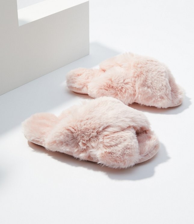Faux Fur Slide Slippers | LOFT | LOFT