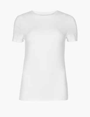 Round Neck Short Sleeve Fitted T-Shirt | Marks & Spencer (UK)