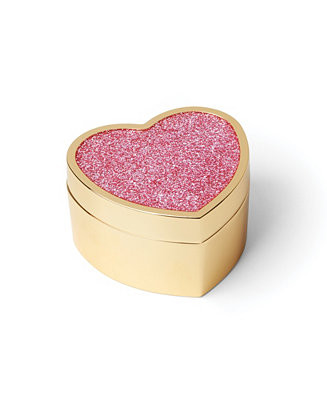 kate spade new york Sitting Pretty Pink Glitter Heart Box - Macy's | Macy's