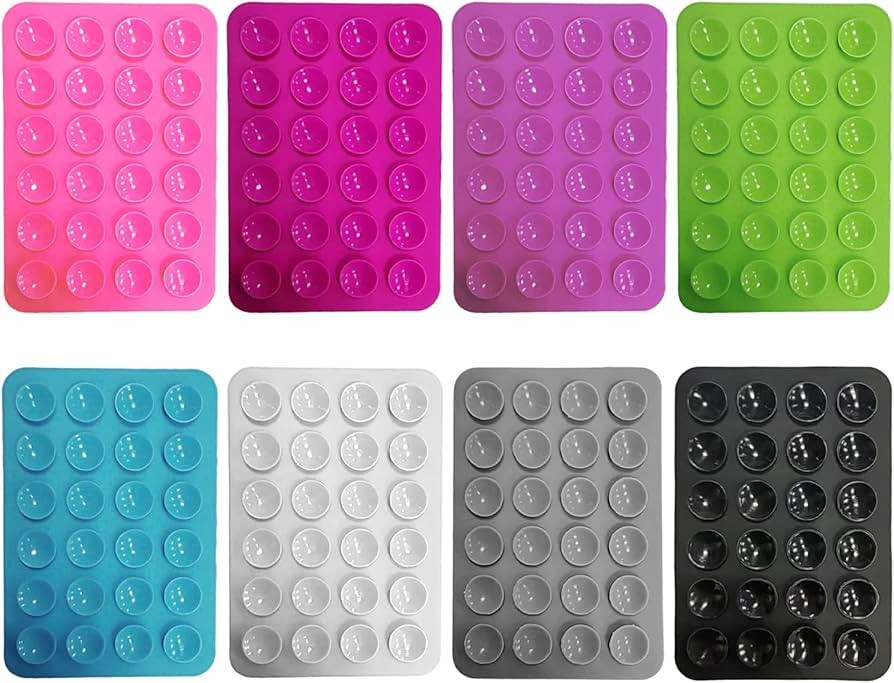 COACOM Lot de 8 ventouses en silicone - Support carré pour téléphone portable - Ventouse unilatérale en silicone - Convient pour les téléphones portables, les batteries externes et la conduite (8 | Amazon (FR)
