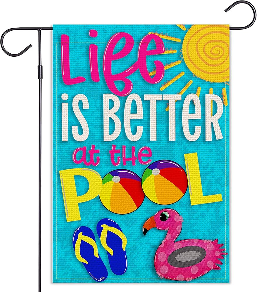Balgardekor Life is Better at the Pool Garden Flag Vertical Double Sided Burlap Summer Yard Outdo... | Amazon (US)
