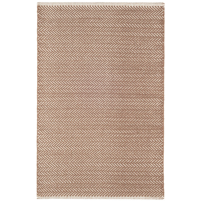Herringbone Stone Handwoven Cotton Rug | Annie Selke