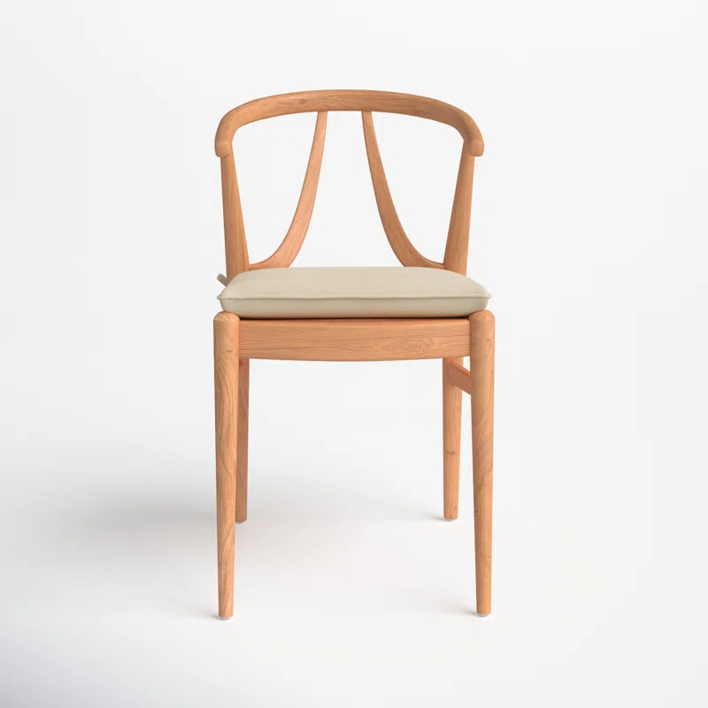 Brooke Teak Outdoor Dining Armchair with Sunbrella Cushion | AllModern