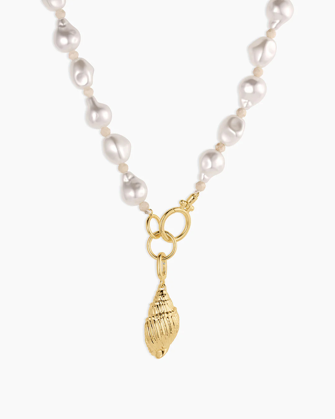 Gold Tulip Shell Charm Necklace | gorjana