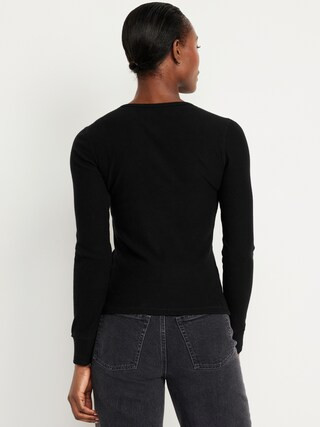 Fitted Plush Henley T-Shirt | Old Navy (US)