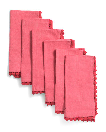 Set Of 6 Heart Lace Napkins | TJ Maxx