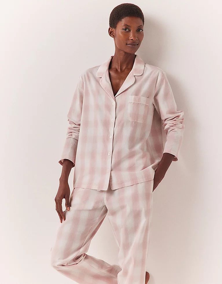 Organic Cotton Blurred Check Pyjama Shirt | The White Company (UK)