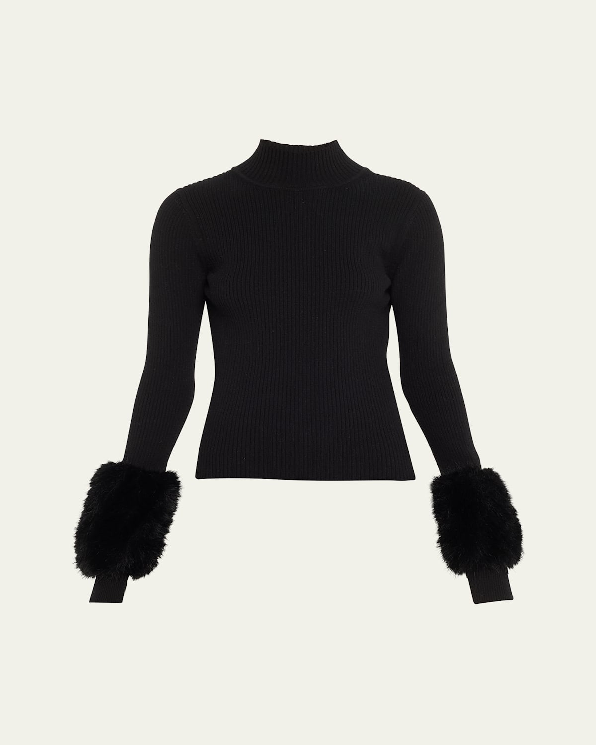 Magnus Turtleneck Sweater with Faux Fur Cuffs | Bergdorf Goodman