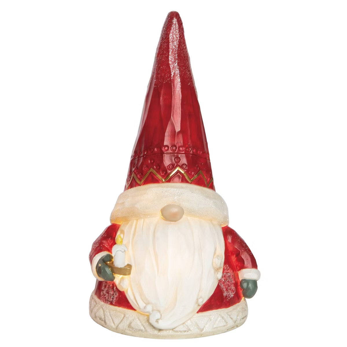 Transpac Resin 9.25 in. Multicolored Christmas Light Up Santa Gnome Decor | Target