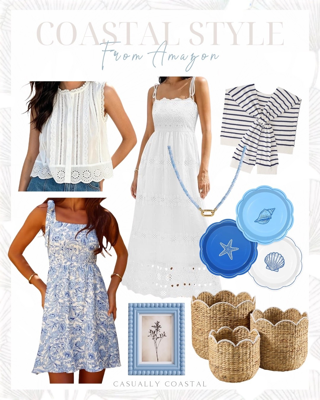 Coastal Style From Amazon

Amazon dress, Amazon maxi dress, amazon tank top, amazon necklace, amazon baskets, coastal baskets, coastal picture frame, amazon frame, blue beaded necklace, floral dress, tie shoulder dress, coastal dress, eyelet white dress, summer dress, sweater shawl, striped shawl, water hyacinth scalloped baskets, boho lace tank top, white lace tank top, 5x7 picture frame, coastal paper plates, beach disposable paper plates, alex and ani shell motif beaded charm bangle

#LTKHome #LTKSeasonal