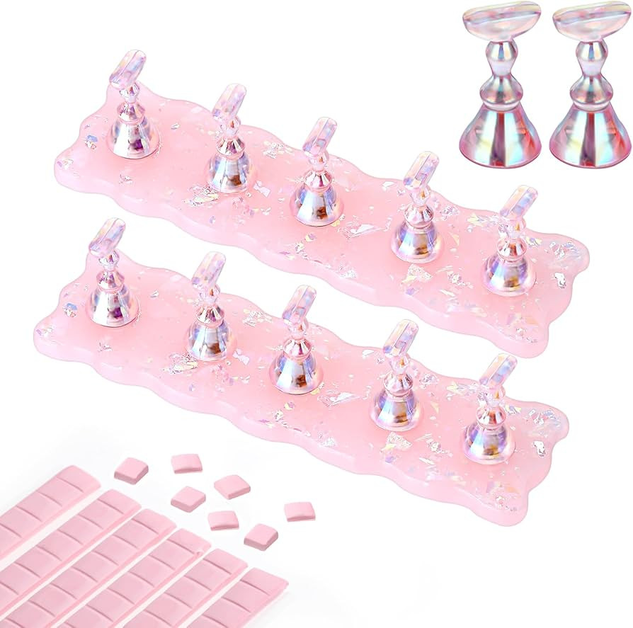 Giantree 2 Set Nail Stands, Nail Holder for Painting Nails, Acrylic Nail Art Display Stand for Pr... | Amazon (US)