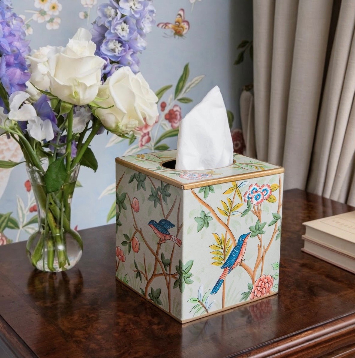 Chinoiserie tissue box cover 