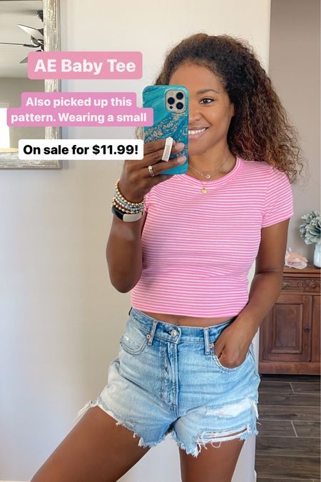 American Eagle sale faves! These baby tees are also a staple! I’m wearing a size small. On sale for $11.99!

#LTKunder100 #LTKunder50 #LTKsalealert