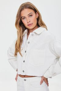 Corduroy Frayed Cropped Shacket | Forever 21 (US)